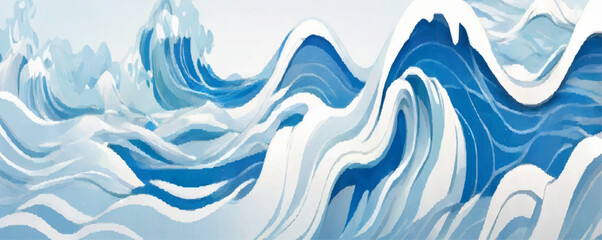 Fototapeta na wymiar Sea water ocean wave vector background. Blue water ocean sea wave seamless background.