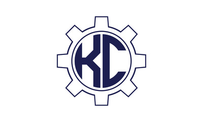 KC initial letter mechanical circle logo design vector template. industrial, engineering, servicing, word mark, letter mark, monogram, construction, business, company, corporate, commercial, geometric