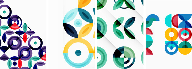 Round geometric elements and circles in background design for wallpaper, business card, cover, poster, banner, brochure, header, website