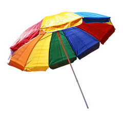 Obraz premium colorful beach umbrella isolated on transparent background