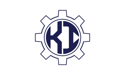 KI initial letter mechanical circle logo design vector template. industrial, engineering, servicing, word mark, letter mark, monogram, construction, business, company, corporate, commercial, geometric