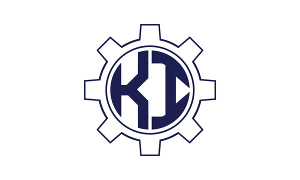 KI initial letter mechanical circle logo design vector template. industrial, engineering, servicing, word mark, letter mark, monogram, construction, business, company, corporate, commercial, geometric