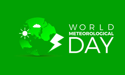 World Meteorological Day Observed every year of March 23rd, Vector banner, flyer, poster and social medial template design.
