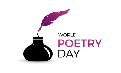 World Poetry Day Observed every year of March 21st, Vector banner, flyer, poster and social medial template design. - obrazy, fototapety, plakaty
