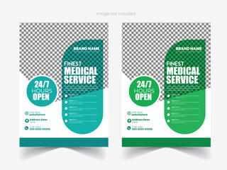 Corporate healthcare and medical flyer or poster design layout design