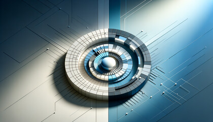 Futuristic image enhancement interface in Geo Minimalism style