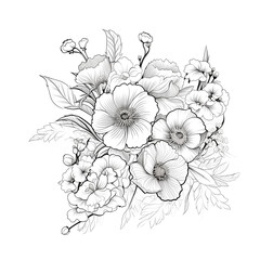 Channel creativity with elegant botanical vectors. Monochrome charm