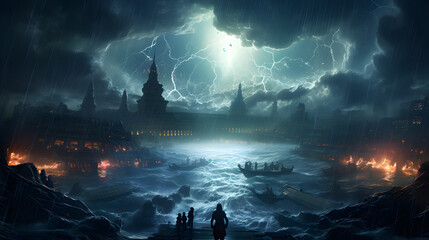 The city destroyed by the storm