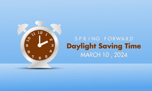 Daylight Saving Time begins Observed every year of March, Daylight Concept Vector banner, flyer, poster and social medial template design.