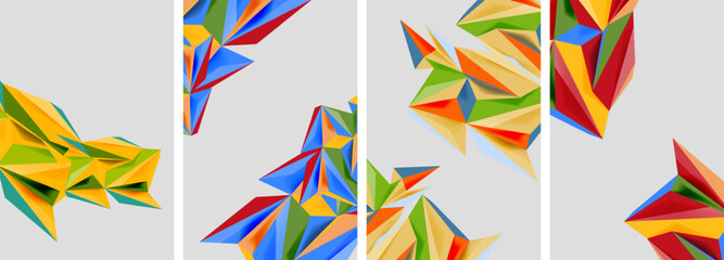 Triangle low poly mosaic posters. Vector illustration For Wallpaper, Banner, Background, Card, Book Illustration, landing page