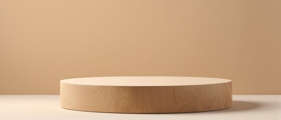 3d Beige podium for showcasing beauty products.
