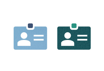 Fototapeta premium Name tag icon symbol blue and green with texture.