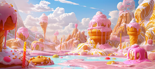 3D render of candy land