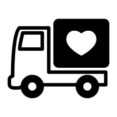 Heart truck icon