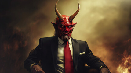 The devil as a politician  - obrazy, fototapety, plakaty