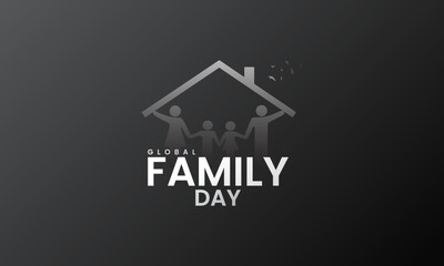 Global Family Day. World Family Day design for social meadi cretive post. 3D Illustration
