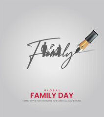 Global Family Day. World Family Day design for social meadi cretive post. 3D Illustration