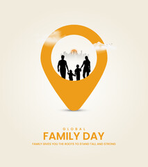 Global Family Day. World Family Day design for social meadi cretive post. 3D Illustration