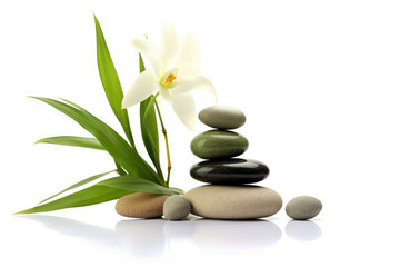Fototapeta na wymiar Health background pebble nature spa flower beauty stones zen wellness relaxation