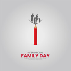 Global Family Day. World Family Day design for social meadi cretive post. 3D Illustration