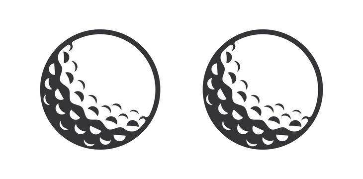 Vector Golf Ball. Black and white...