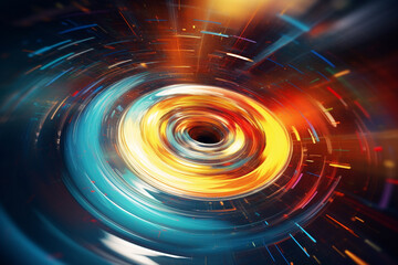 Graphic resources. Abstract colorful spinning surface in motion blur background with copy space