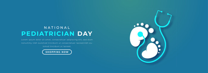 National Pediatrician Day Paper cut style Vector Design Illustration for Background, Poster, Banner, Advertising, Greeting Card