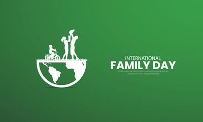 Global Family Day. World Family Day design for social meadi cretive post. 3D Illustration