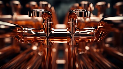 I apologize for the error. Here is the corrected json format with the key title....  title. intricate copper pipes system for sale - obrazy, fototapety, plakaty