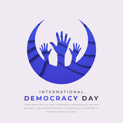 International Democracy Day Paper cut style Vector Design Illustration for Background, Poster, Banner, Advertising, Greeting Card