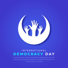International Democracy Day Paper cut style Vector Design Illustration for Background, Poster, Banner, Advertising, Greeting Card