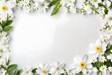 Fototapeta na wymiar frame of white flowers