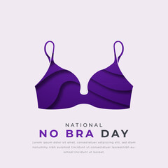 National No Bra Day Paper cut style Vector Design Illustration for Background, Poster, Banner, Advertising, Greeting Card