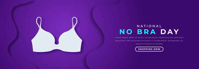 National No Bra Day Paper cut style Vector Design Illustration for Background, Poster, Banner, Advertising, Greeting Card