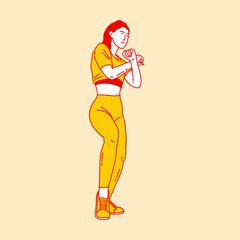 Simple cartoon illustration of Zumba dance 2
