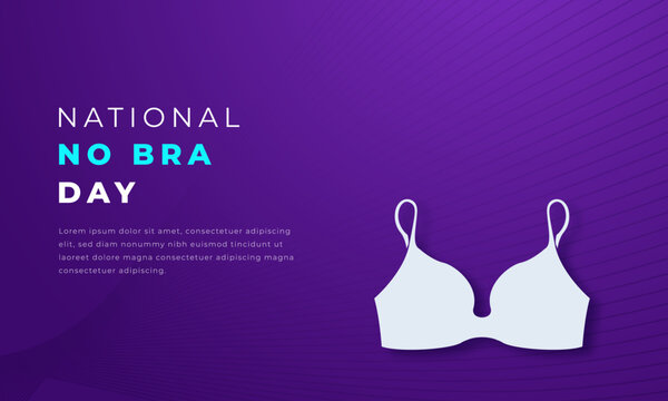 National No Bra Day Paper cut style Vector Design Illustration for Background, Poster, Banner, Advertising, Greeting Card