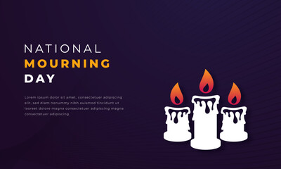 National Mourning Day Paper cut style Vector Design Illustration for Background, Poster, Banner, Advertising, Greeting Card