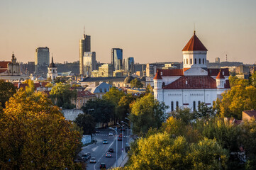 Obraz premium View of Vilnius in autumn, Lithuania