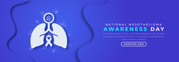 National Mesothelioma Awareness Day Paper cut style Vector Design Illustration for Background, Poster, Banner, Advertising, Greeting Card