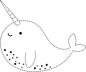 narwhal tracing line © FUWAFAIN