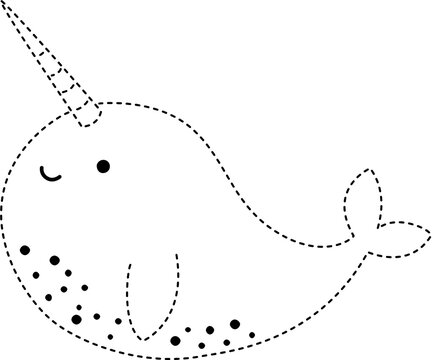 recommend clip art: narwhal tracing line