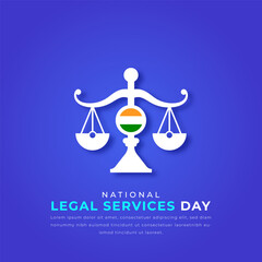 National Legal Services Day Paper cut style Vector Design Illustration for Background, Poster, Banner, Advertising, Greeting Card