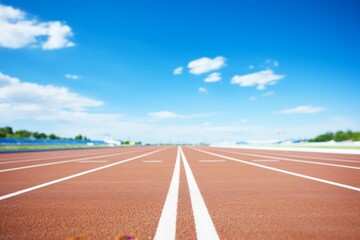 Pristine running track. perfectly smooth surface ready for athletes running and training