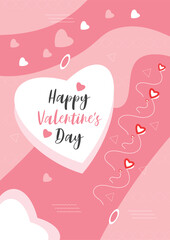 Happy Valentine's day creative flyer template design vector, love banner, Valentine's template design, modern and abstract pattern flyer template design 