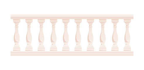 Stone balustrade with balusters for fencing vector - obrazy, fototapety, plakaty