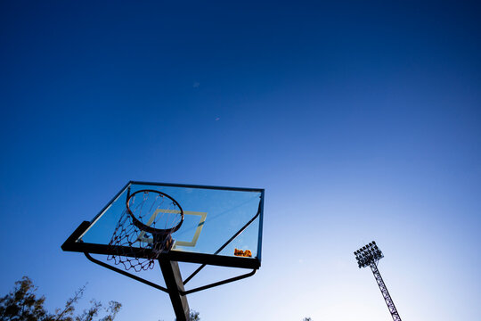 Outdoor Basketball Hoop In The Public Arena