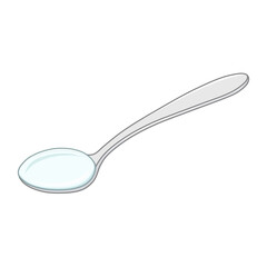 スプーンに盛られた水（水色の液体）