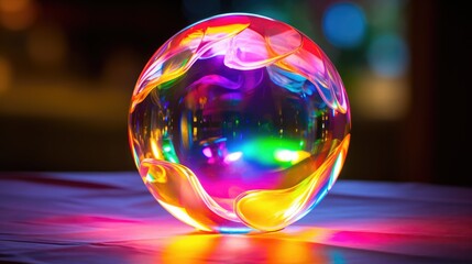 Sphere Multi-colored glowing magical fortune teller's crystal