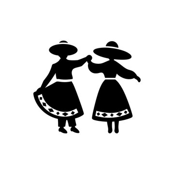 Mexican folk dancers icon