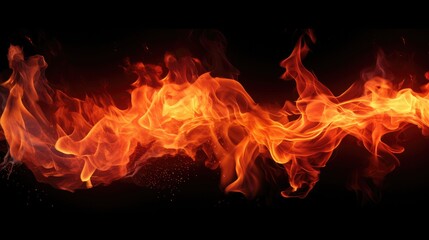 Fototapeta na wymiar Realistic fire flame effect on white and black background. Fire flame png